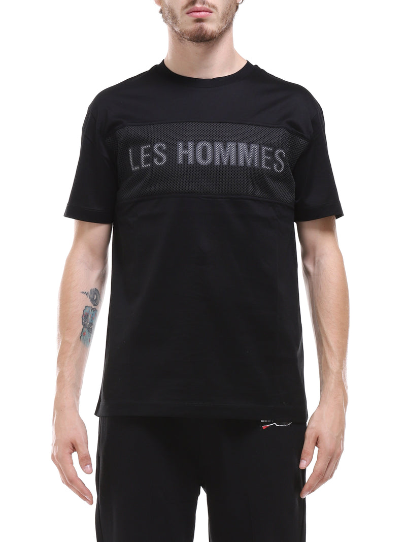 LES HOMMES T-SHIRT GIROCOLLO CON LOGO REFLECTIVE