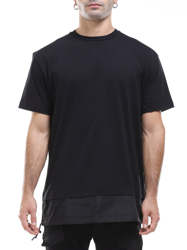 LES HOMMES T-SHIRT GIROCOLLO A DOPPIO STRATO