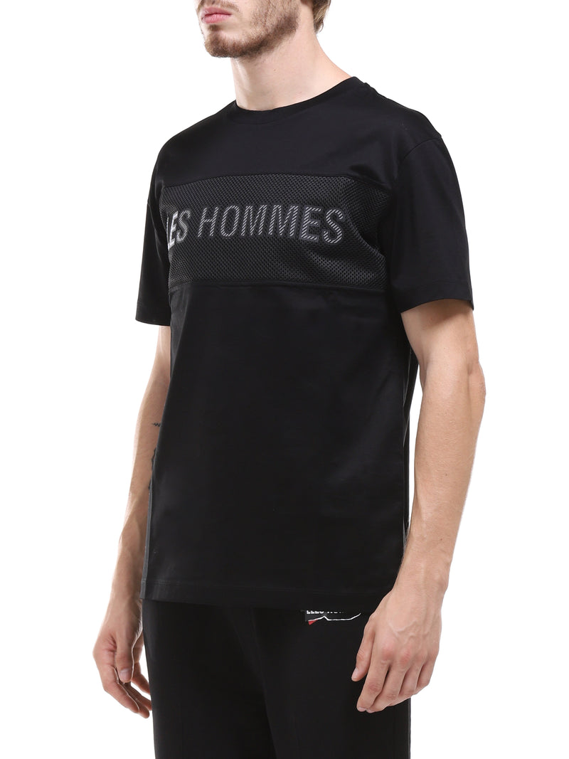 LES HOMMES T-SHIRT GIROCOLLO CON LOGO REFLECTIVE