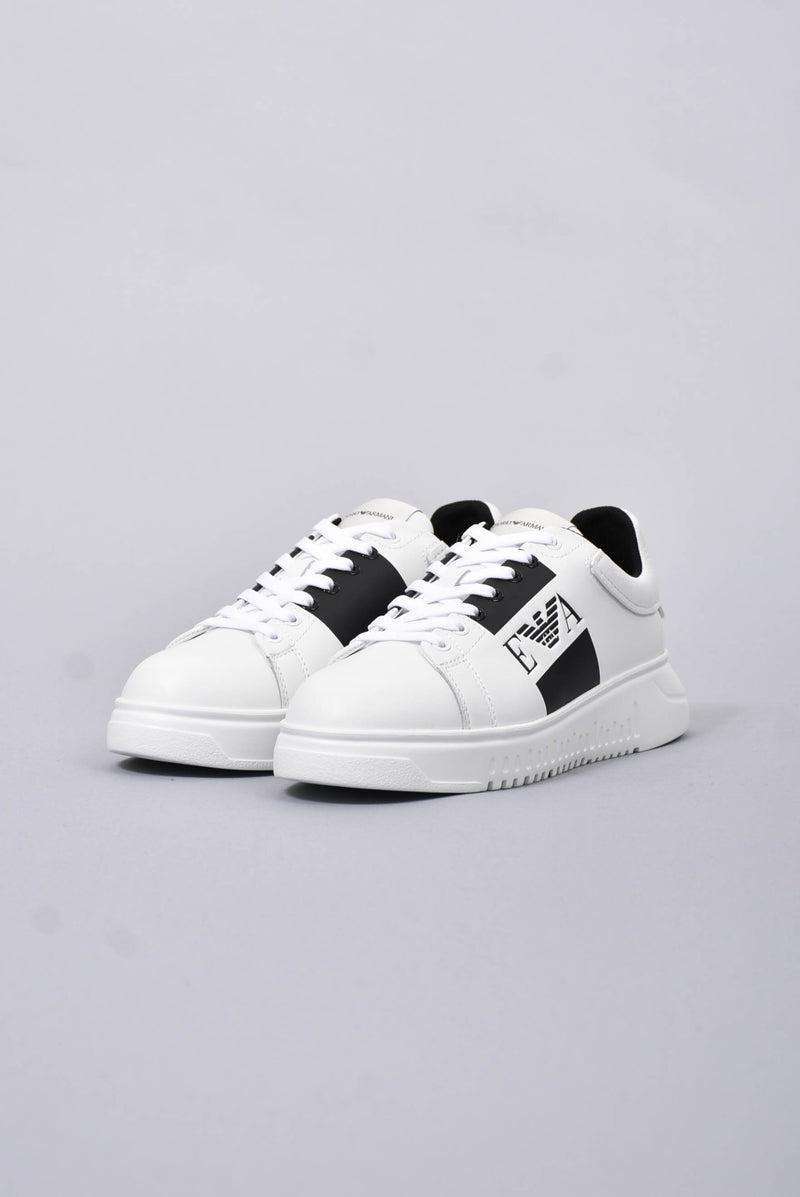 EMPORIO ARMANI Sneakers con logo in pelle