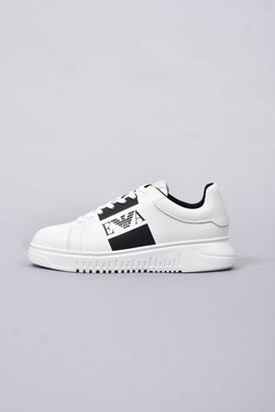 EMPORIO ARMANI Sneakers con logo in pelle