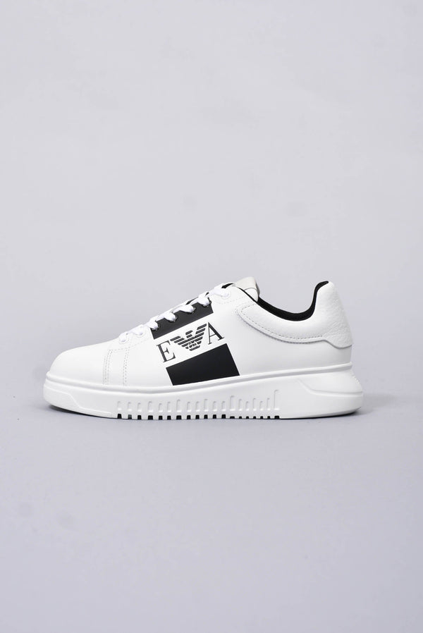 EMPORIO ARMANI Sneakers con logo in pelle