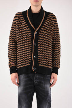 DONDUP Cardigan rigato in lana