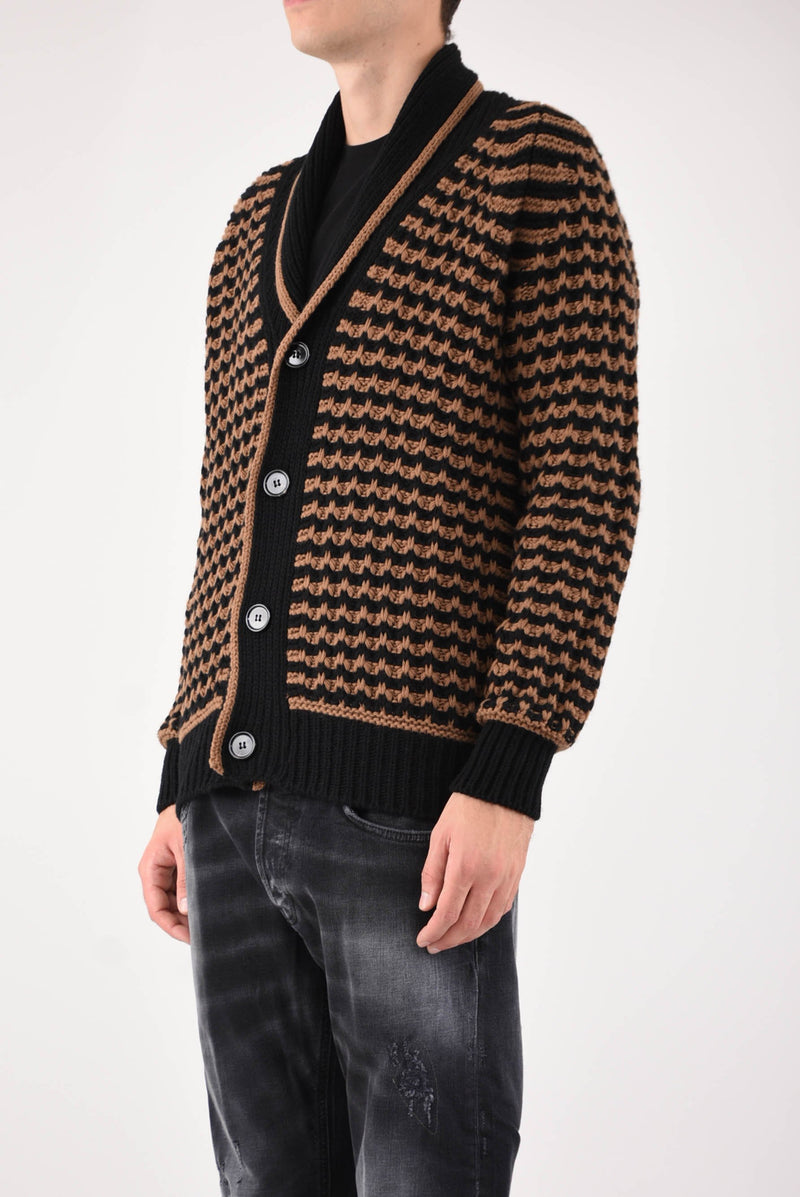 DONDUP Cardigan rigato in lana