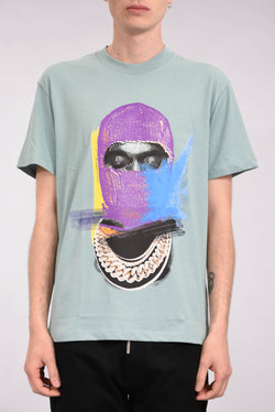 IH NOM UH NIT T-shirt whit mask painted on front and logo