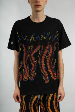 OCTOPUS T-shirt more fire in cotone