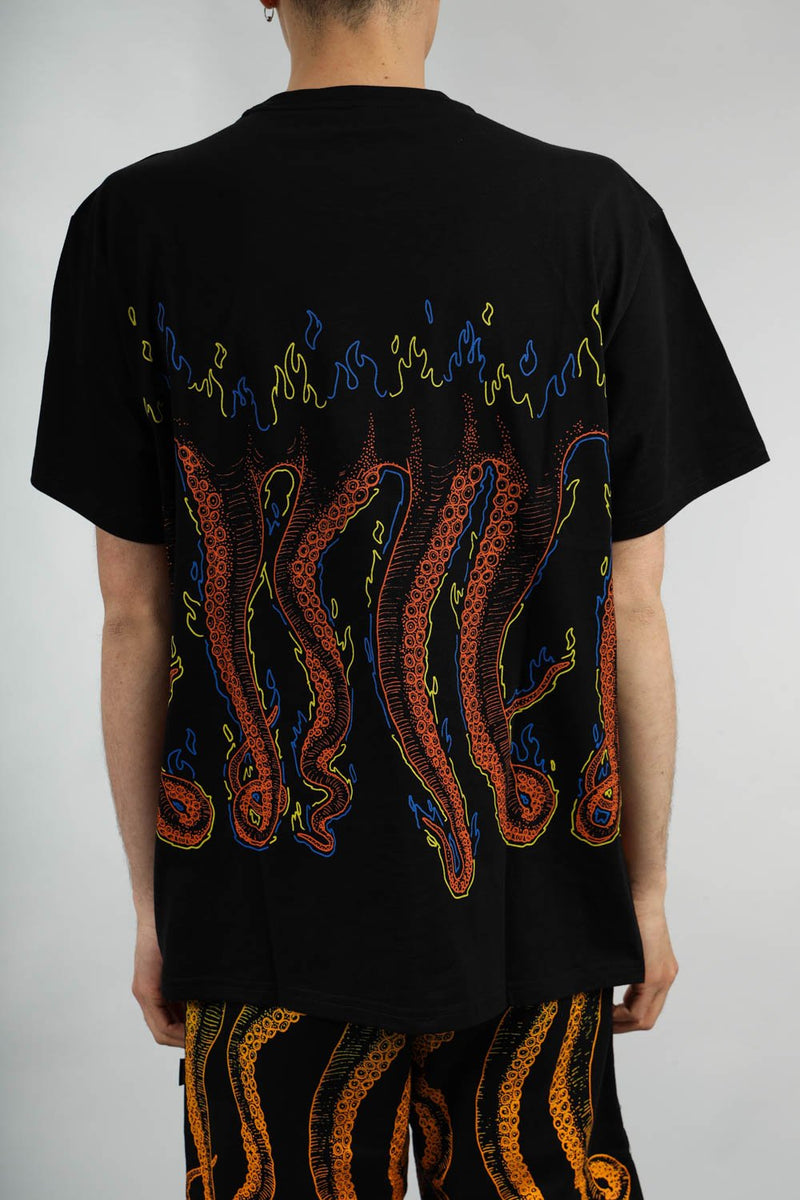 OCTOPUS T-shirt more fire in cotone