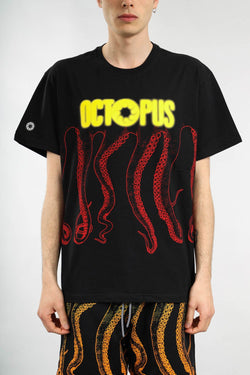 OCTOPUS T-shirt blurred in cotone