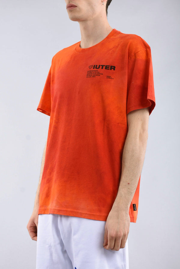 IUTER T-shirt disaster tie dye in cotone