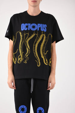 OCTOPUS T-shirt blurred in cotone