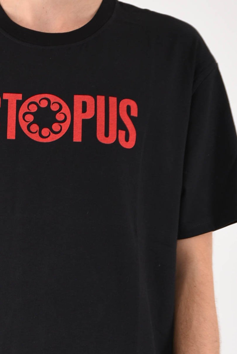 OCTOPUS T-shirt outline logo in cotone