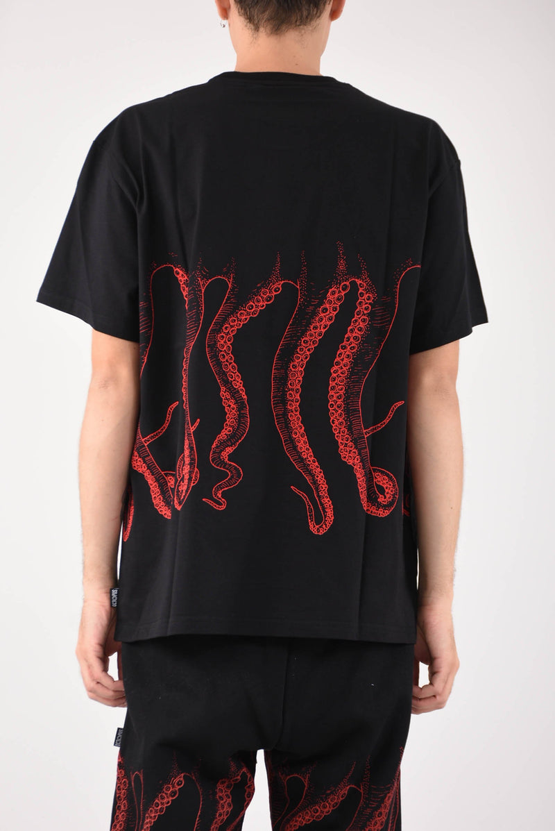 OCTOPUS T-shirt outline logo in cotone