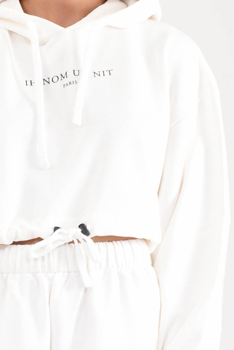 IH NOM UH NIT Felpa cropped whit logo