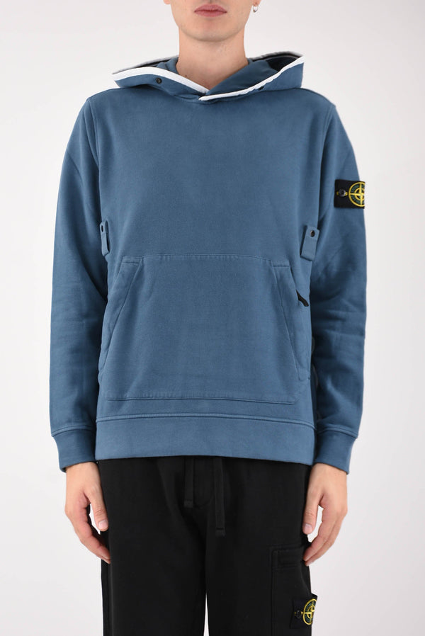 STONE ISLAND Felpa con cappuccio in cotone