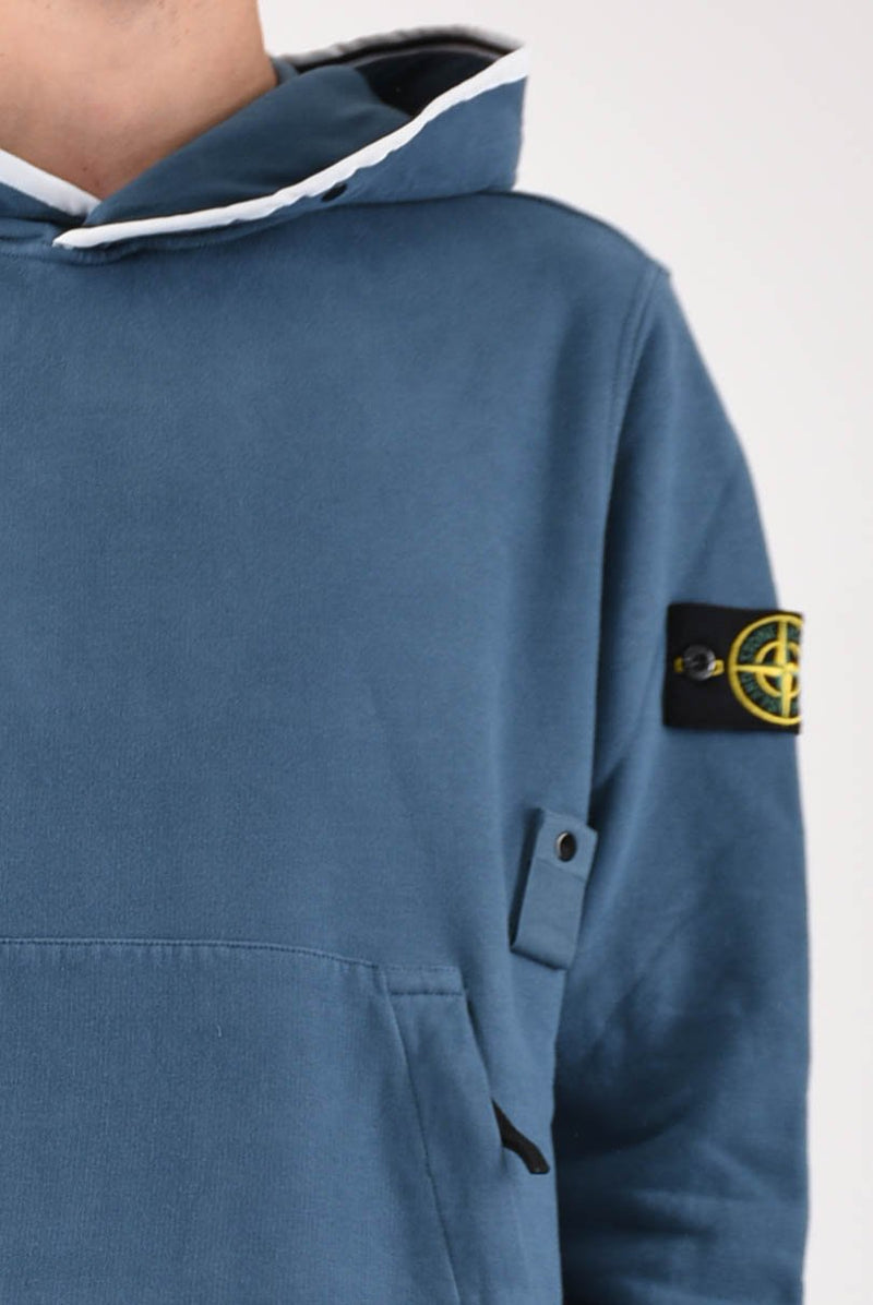 STONE ISLAND Felpa con cappuccio in cotone