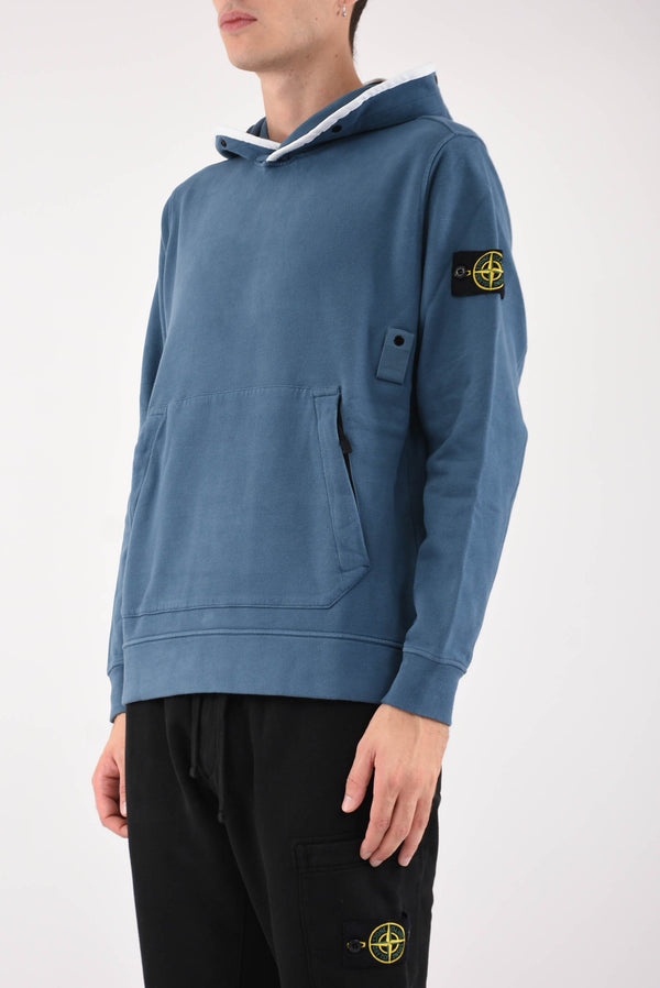 STONE ISLAND Felpa con cappuccio in cotone