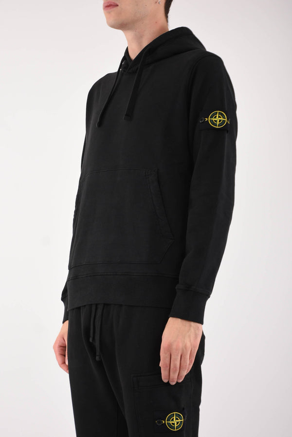 STONE ISLAND Felpa con cappuccio in cotone