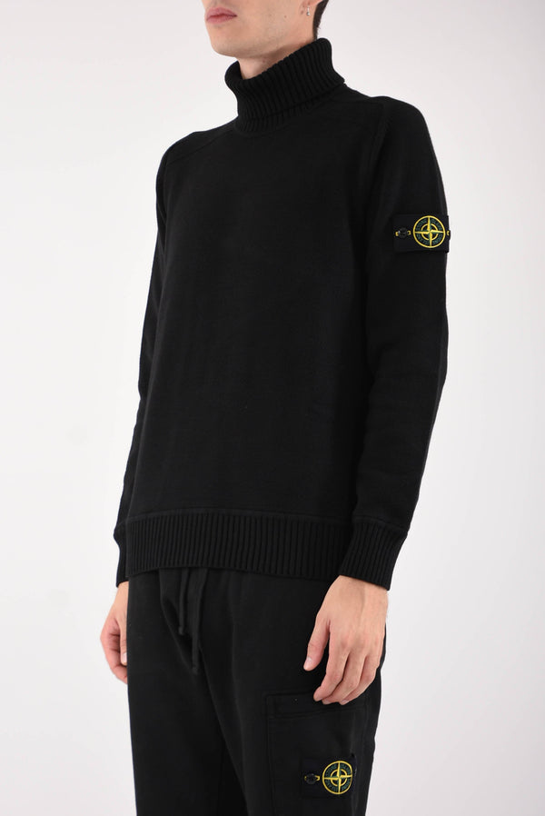 STONE ISLAND Maglia collo alto in cotone invernale