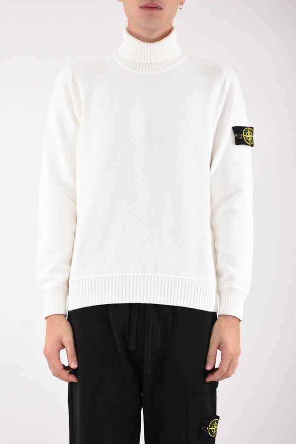 STONE ISLAND Maglia collo alto in cotone invernale