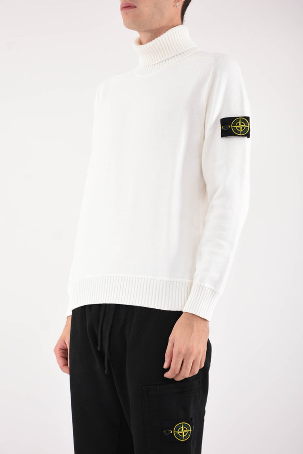 STONE ISLAND Maglia collo alto in cotone invernale