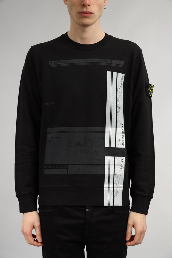 STONE ISLAND Felpa block in cotone