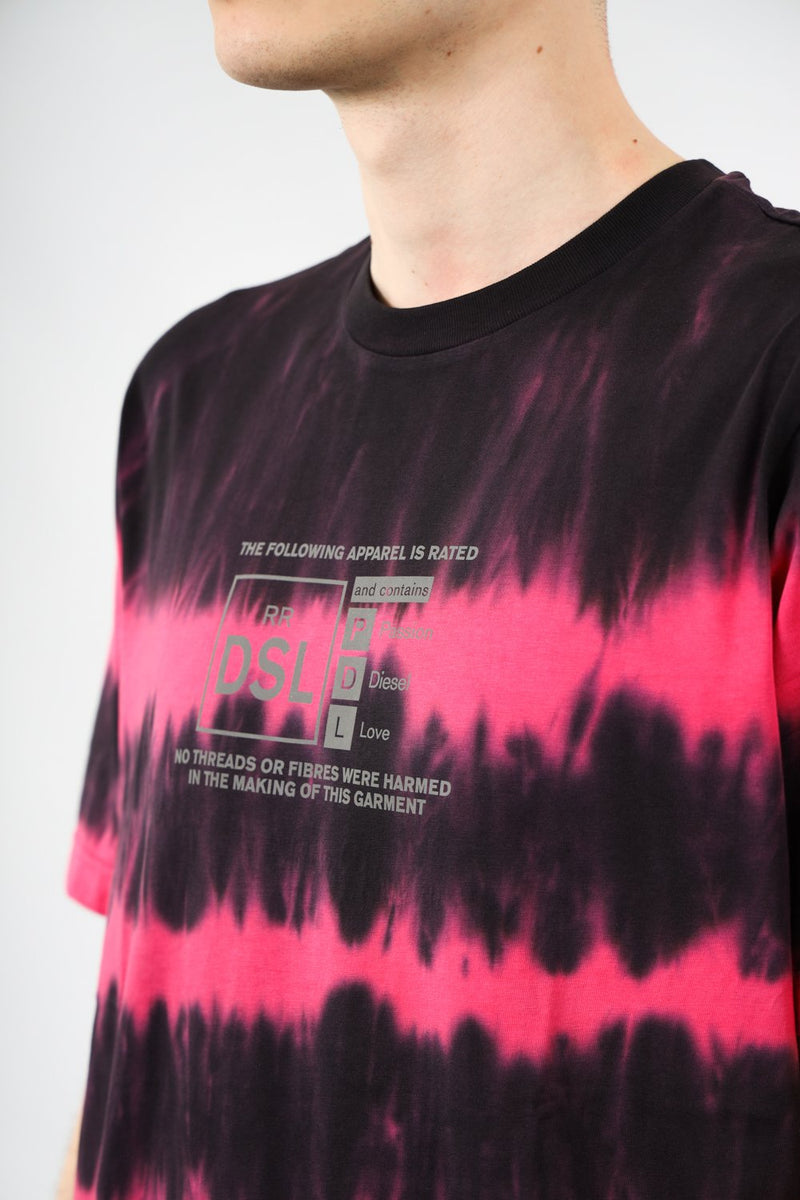 DIESEL T-shirt t-just effetto tie dye in cotone