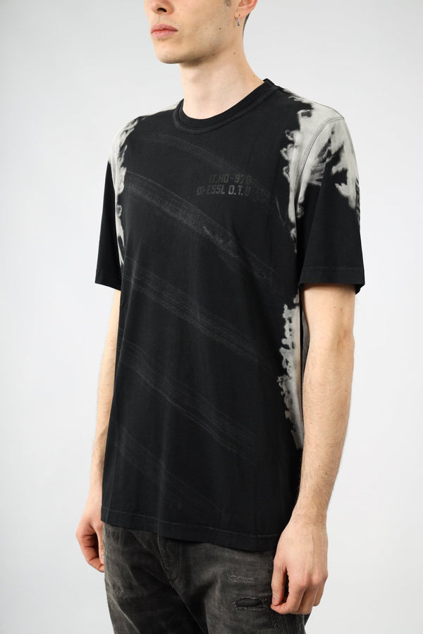 DIESEL T-shirt t-just effetto bleach in cotone