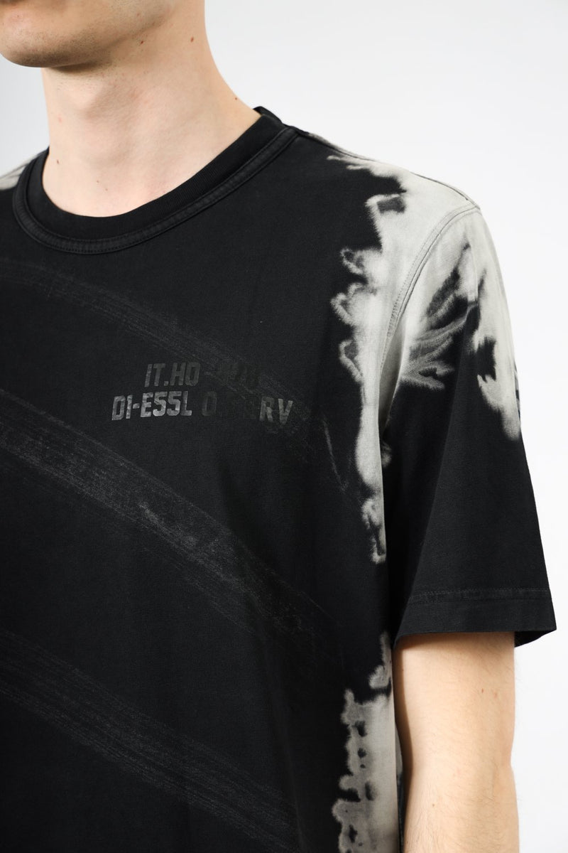 DIESEL T-shirt t-just effetto bleach in cotone