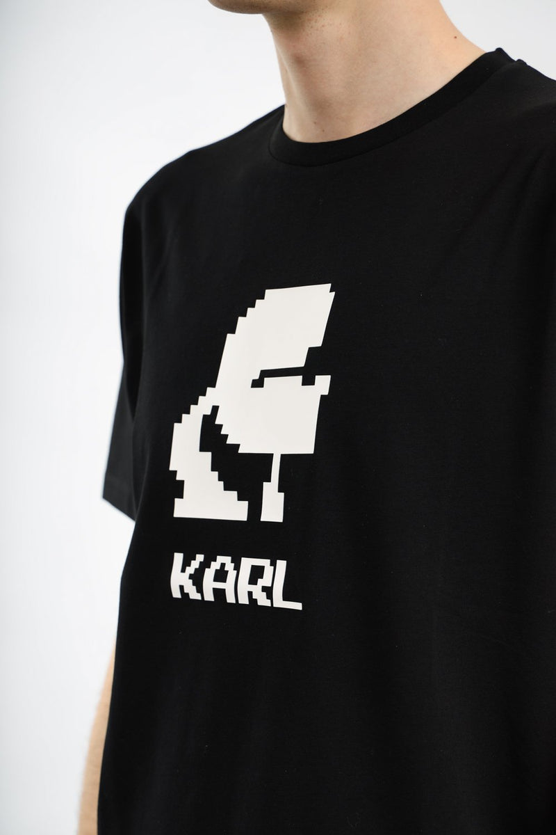 KARL LAGERFELD T-shirt con logo in cotone