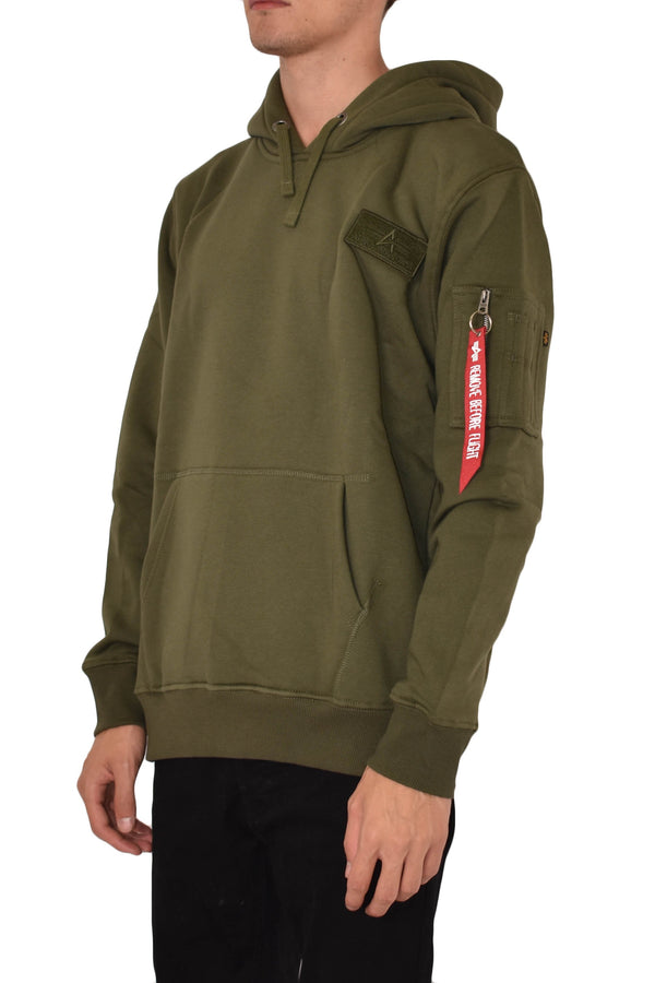 ALPHA INDUSTRIES FELPA CON CAPPUCCIO RED STRIPE