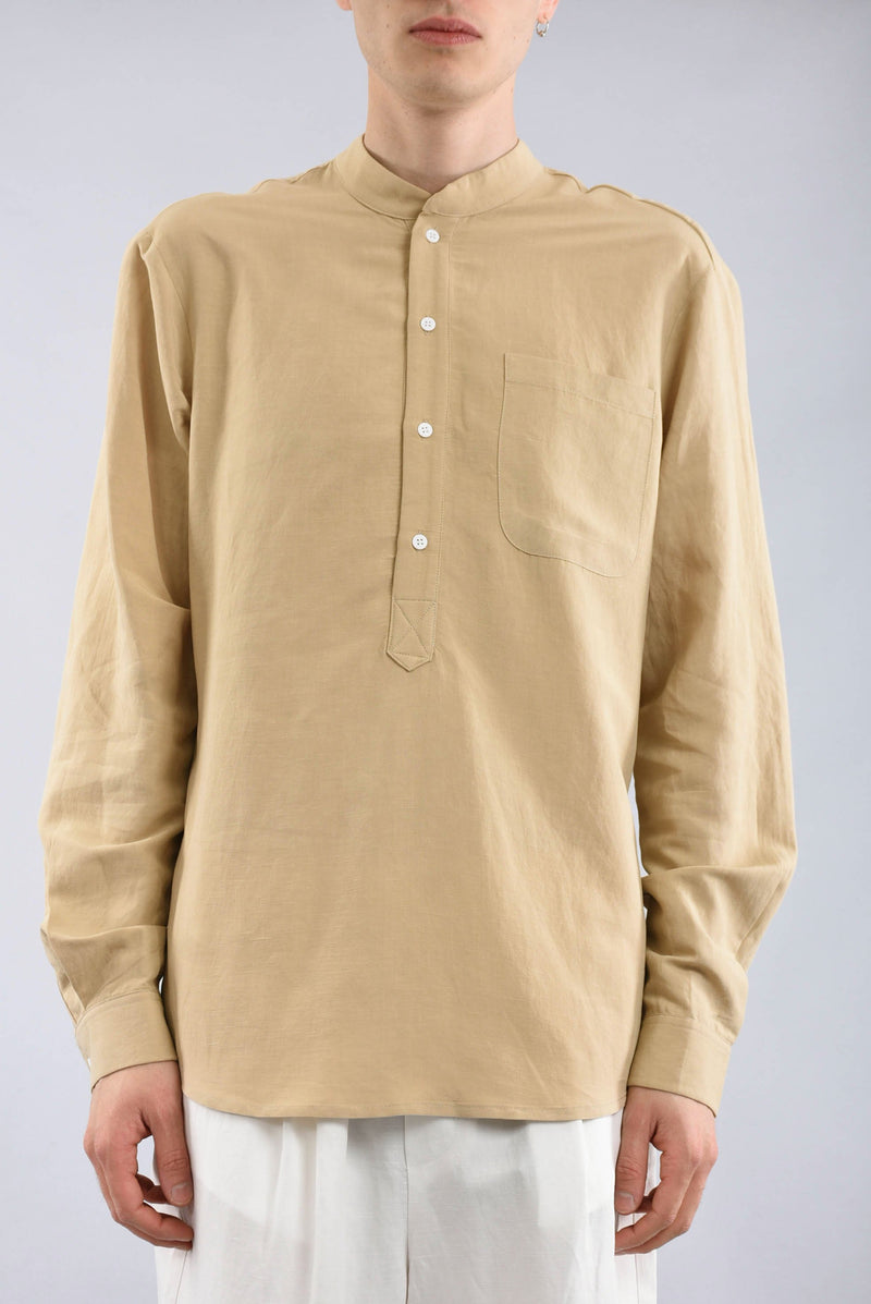 C93 Camicia coreana in misto lino