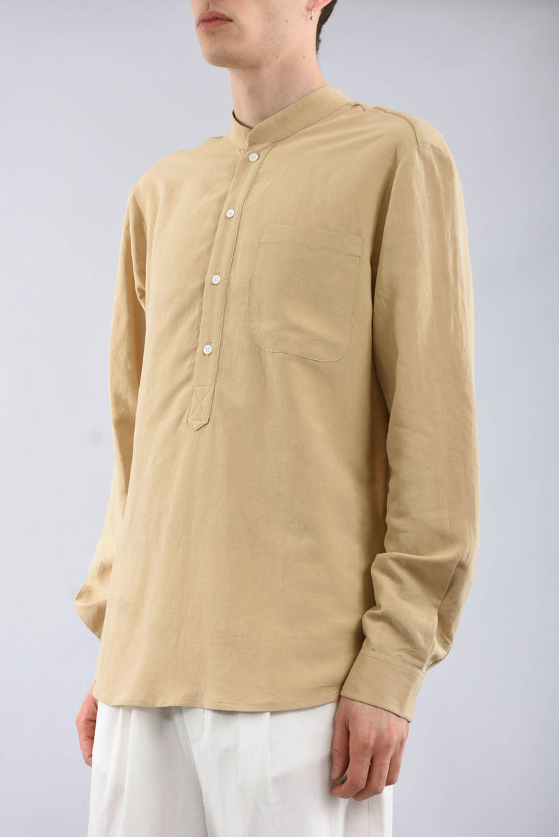 C93 Camicia coreana in misto lino