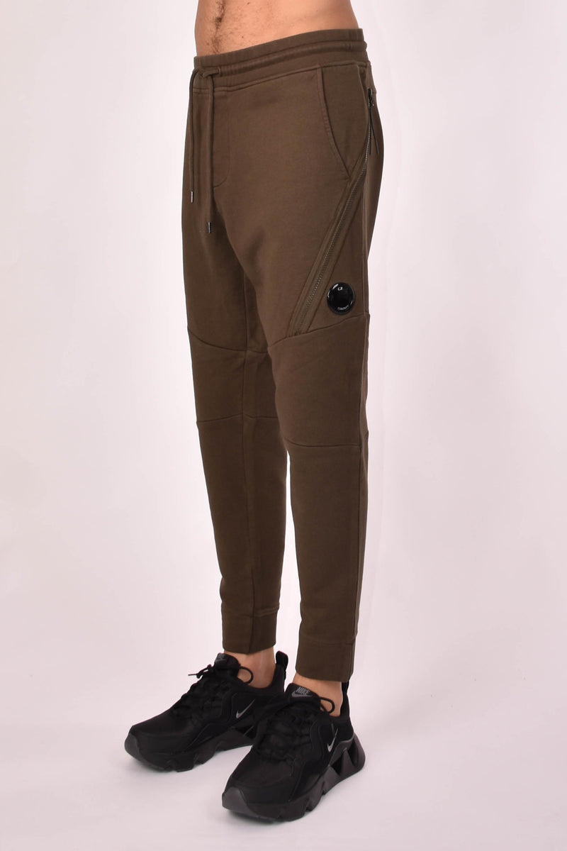 C.P. COMPANY PANTALONI IN FELPA DIAGONAL RAISED FLEECE ZIP POCKET