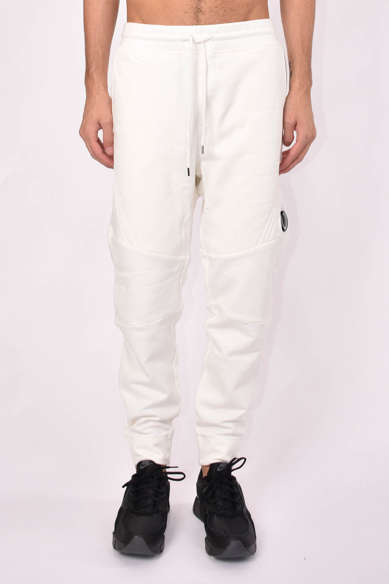 C.P. COMPANY PANTALONI IN FELPA DIAGONAL RAISED FLEECE ZIP POCKET