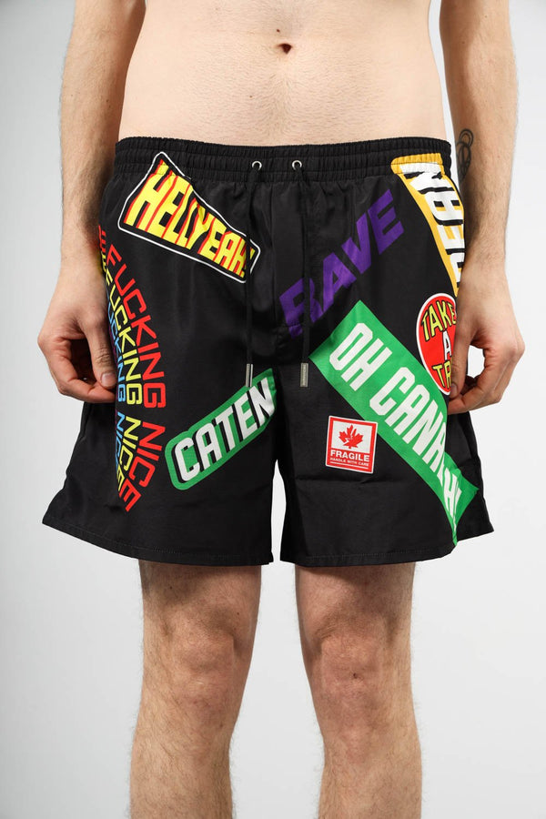 DSQUARED2 Costume boxer midi con stampa