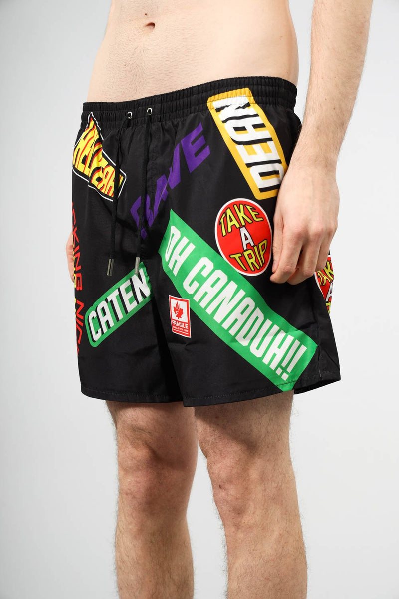 DSQUARED2 Costume boxer midi con stampa