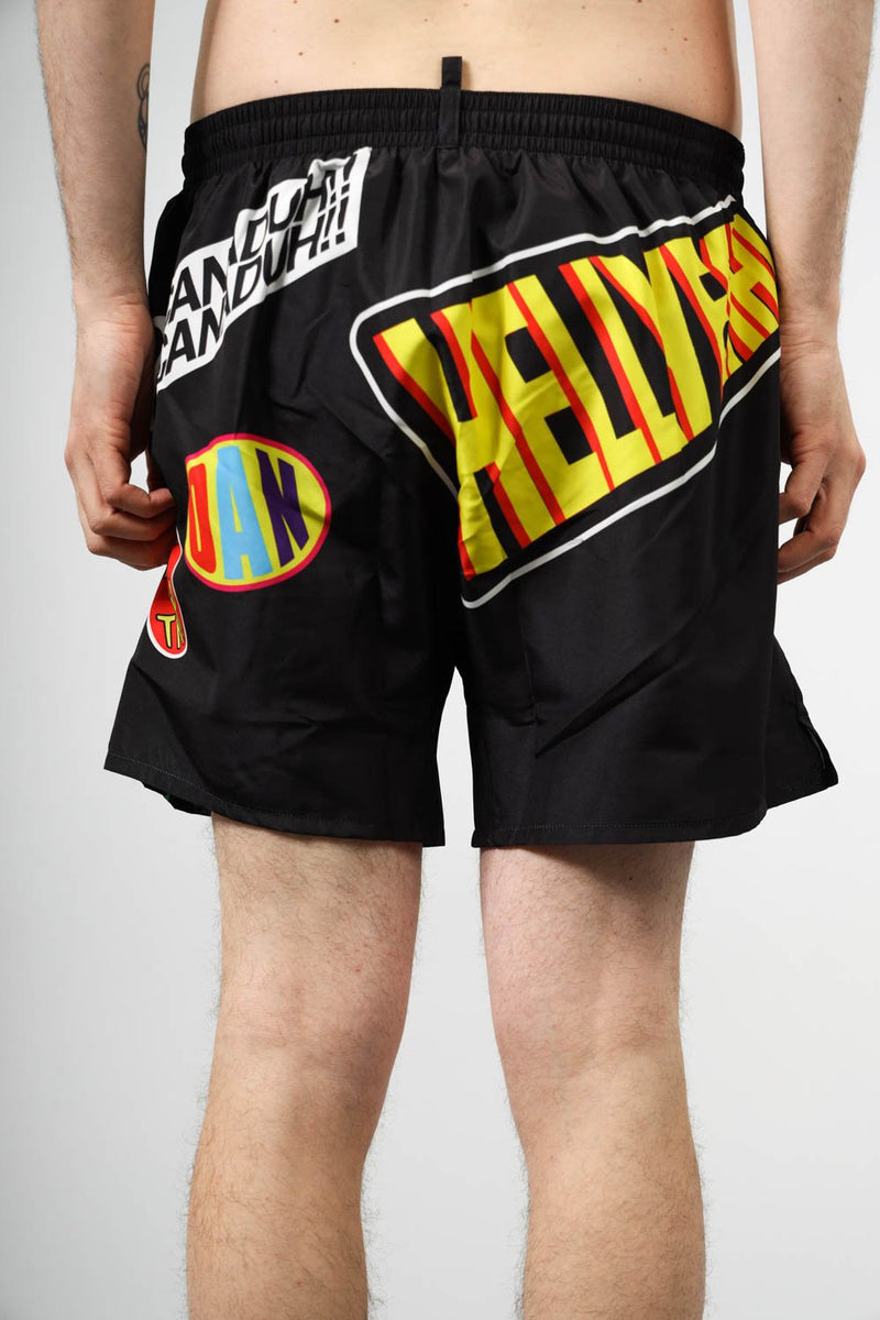 DSQUARED2 Costume boxer midi con stampa