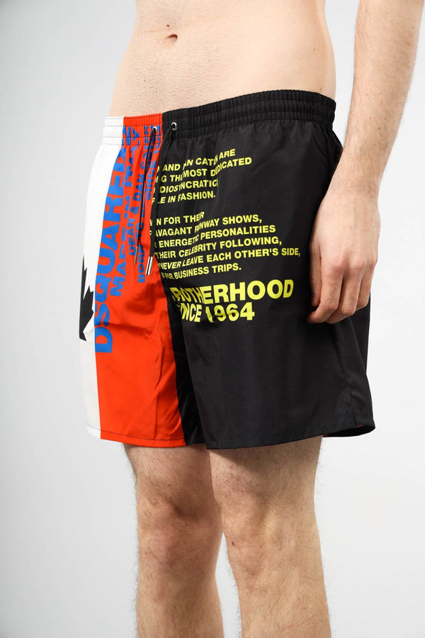 DSQUARED2 Costume boxer midi con stampa