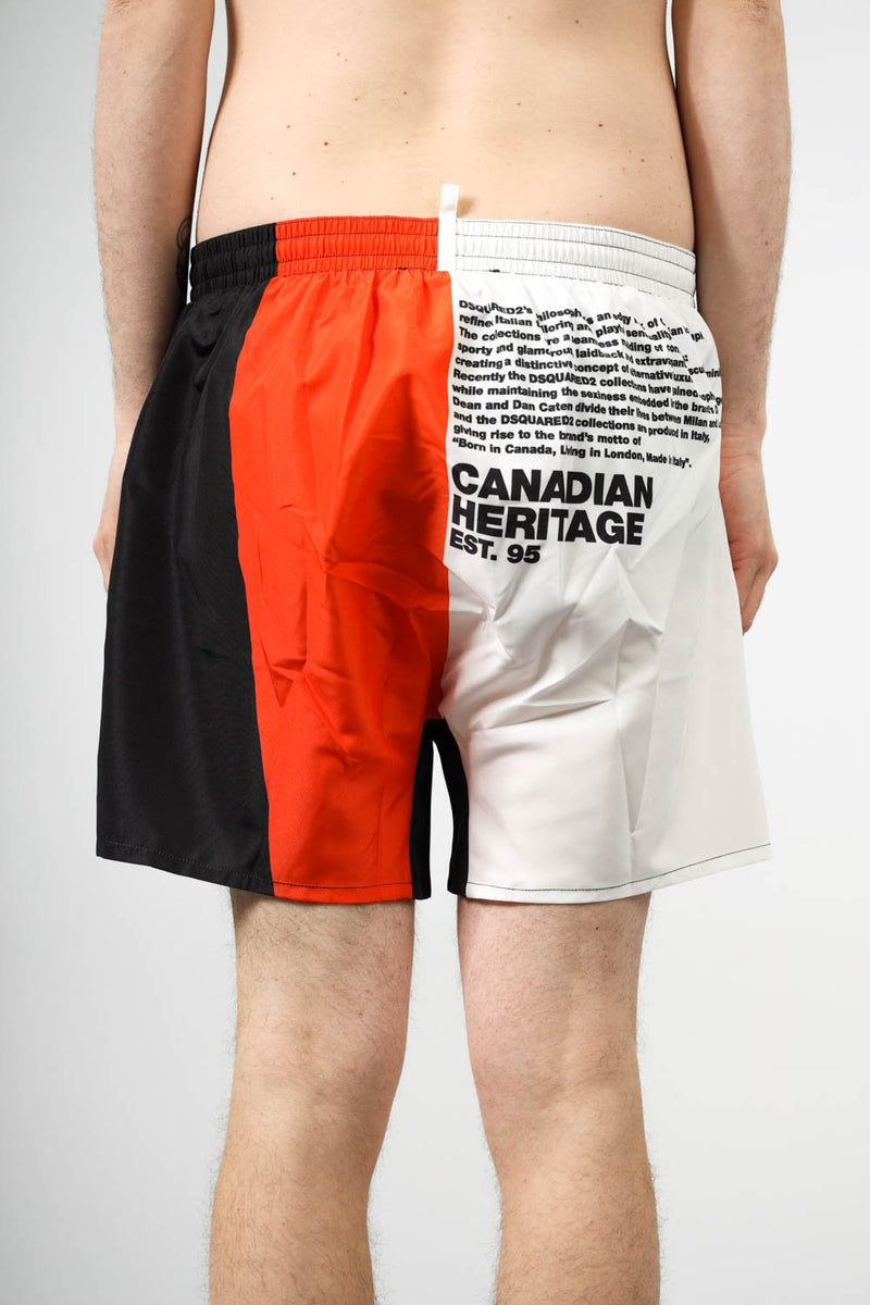 DSQUARED2 Costume boxer midi con stampa