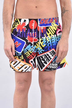 DSQUARED2 Costume boxer midi con stampa