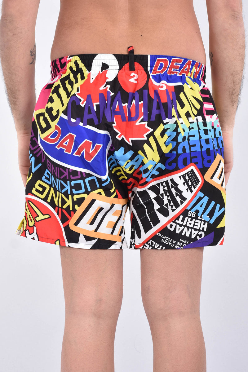 DSQUARED2 Costume boxer midi con stampa