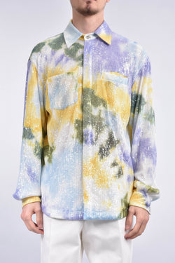 GCDS Camicia con paillettes tie dye