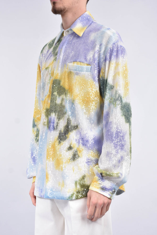 GCDS Camicia con paillettes tie dye