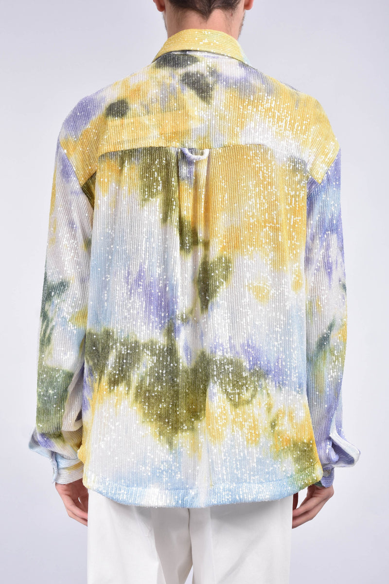 GCDS Camicia con paillettes tie dye