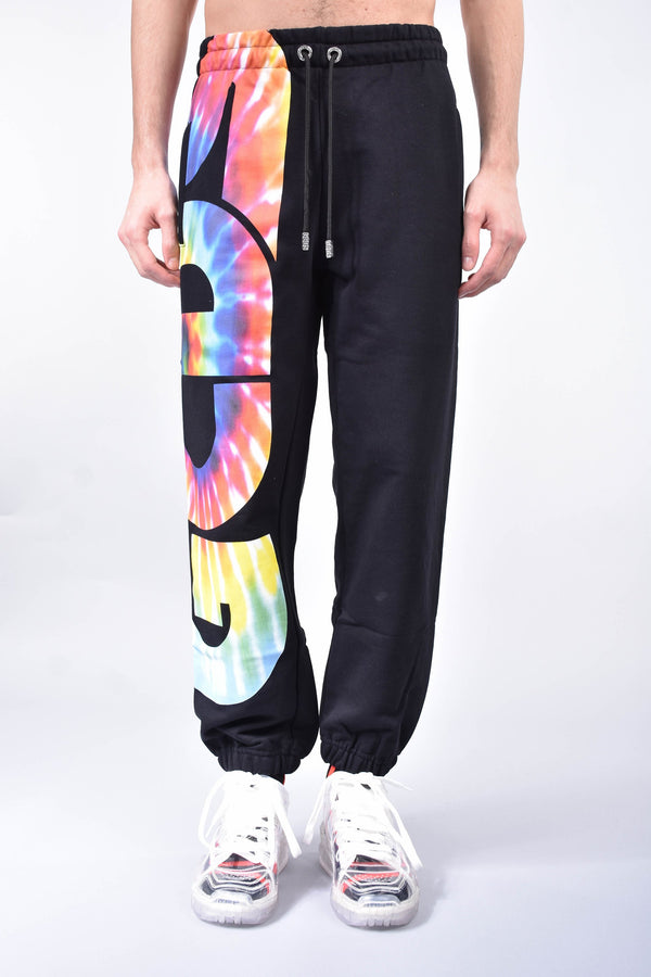 GCDS Pantaloni in felpa macro logo tie dye