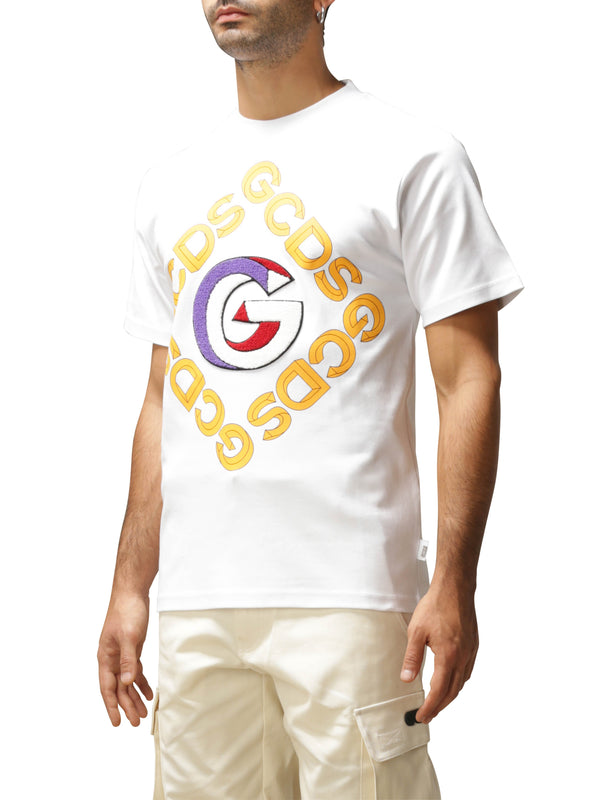 GCDS T-SHIRT GIROCOLLO LOGO 3D