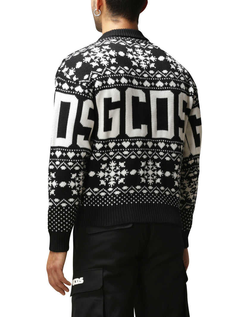 GCDS MAGLIA CHRISTMAS GIROCOLLO CON LOGO