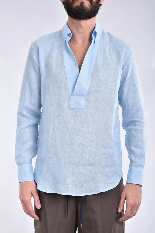 GRIFONI Camicia polo in lino