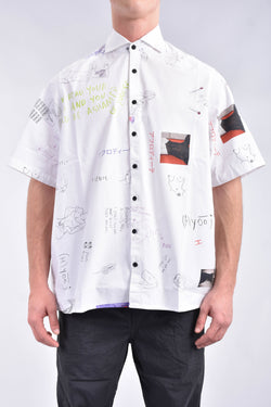 HUGE UNDERGROUND Camicia all over sketch print