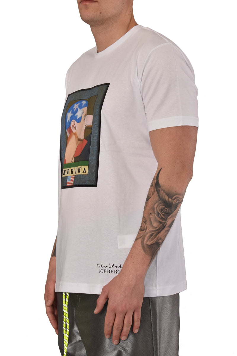 ICEBERG T-SHIRT CON STAMPA AMERICA